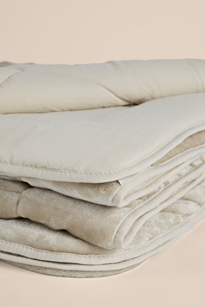 Penelope Double Sided Welsoft Quilt Stone 195X215 cm - Velour Series