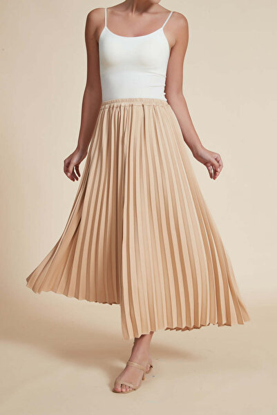 Yola Asymmetrical Pleated Midi Skirt