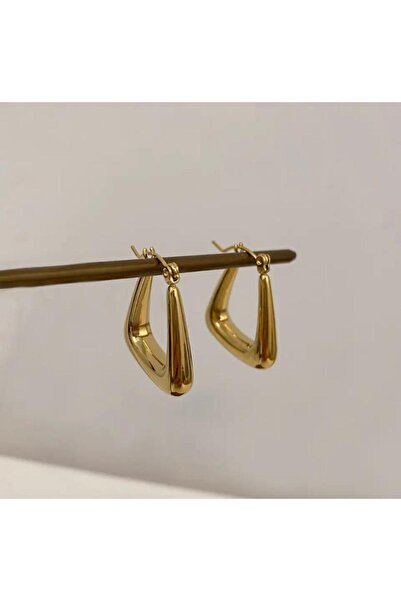 DEMOKAN Kadın Çelik Küpe U Model Halka Küpe