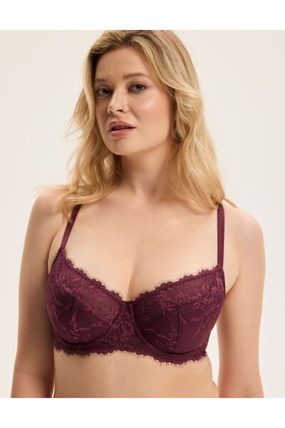 ESOTIQ Lightly Padded Bra with Decorative Floral Lace Romantic & Elegant Styl...