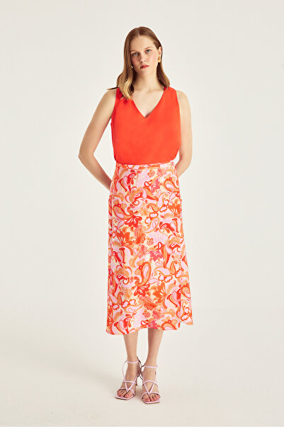 Naramaxx Desenli Kruvaze Etek