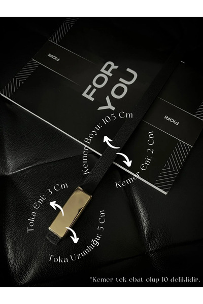 Fiori Dikdörtgen Tokalı İnce Kadın Kemeri, Ceket Kemeri, Gömlek Kemeri, Elbis...