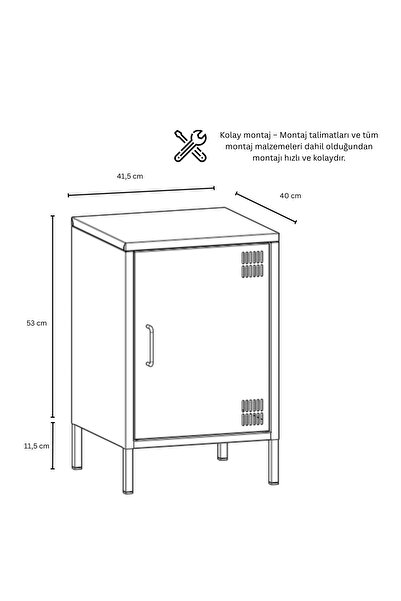 Furni24 Pera Komodin Kapaklı 41,5 x 40 x 64,50 cm - 9 Renk Seçeneği Bulunmaktadır