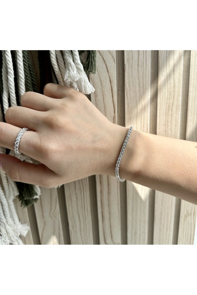 UNA VIDA Brățară tenis argint 3mm, femei,