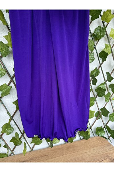 Blotch Premium Lycra Eflatun Renk Likralı Sandy Jersey Şal