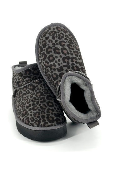 Shoebutik Muffin Gri Leopar Bot