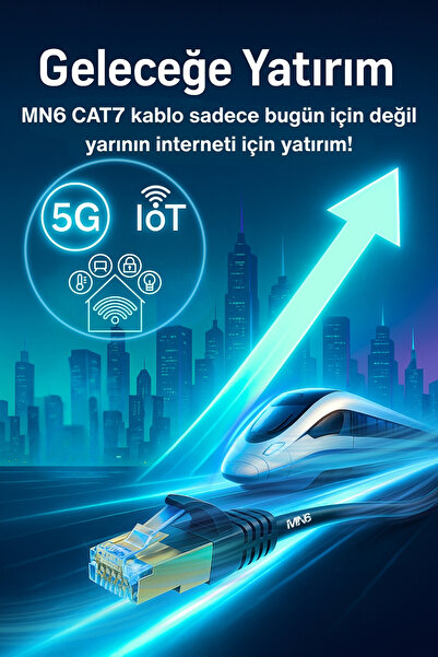 MN6 M109F Cat7 Kablo 30 Metre/Bakır Tel-50 Mikron Altın Kaplama-10gbps/STP/30M Cat7 Ethernet Kablosu