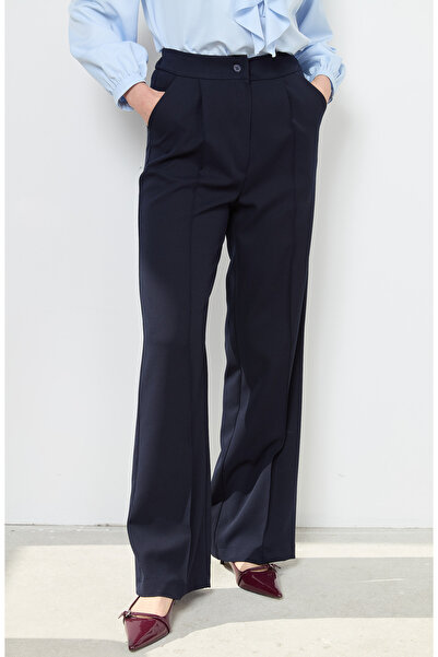 Fatma Atasoy Double Lacivert Palazzo Pantolon