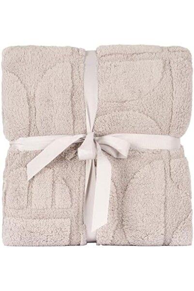 Elega Decor Jacquard Sherpa Blanket – Double (200x220 cm) – Geometric Embossed, Grey