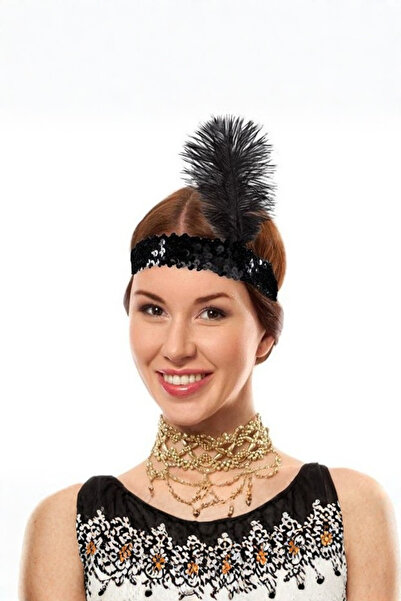 ReilaParty Bandă de păr neagră din anii 80 și 90 - Accesoriu pentru cap Charl...