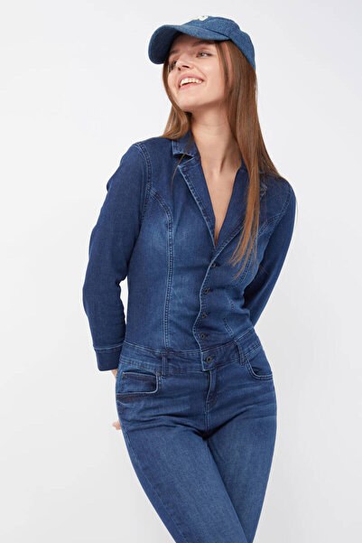 MARKAPIA Kadın Lacivert Jean Tulum Pantolon