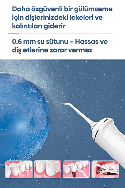 Whirtz Su Püskürtmeli Ağız Duşu – 300ml, Şarjlı, Taşınabilir
