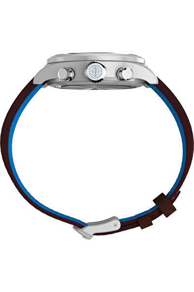 Timex x Pan Am® Waterbury Ace Chronograph 41mm Leather Strap Watch