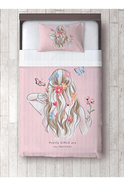 yok yok evim eve dair her şey Princess Patterned Baby Kids Single Pique and Pillowcase Bedspread Set