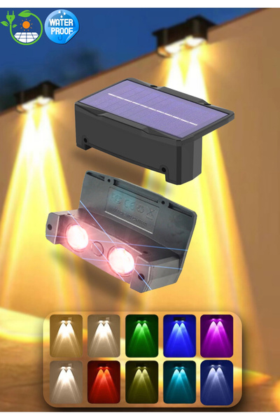 edewatt Yeni Model Solar Bahçe Aydınlatması Güneş Enerjili Duvar Lambası Merd...