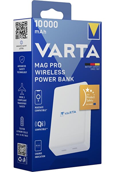 Varta Mag Pro Kablosuz Powerbank 10000 Mah,Beyaz