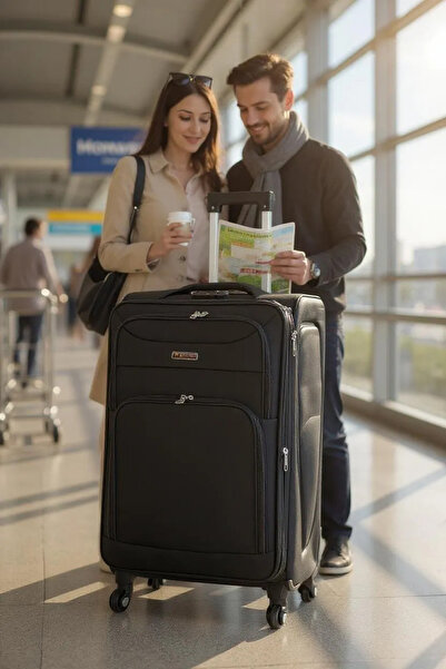 ZAAPPY Soft Material Luggage Lightweight, Secured Lock, 4 Spinner Wheels, Expandable