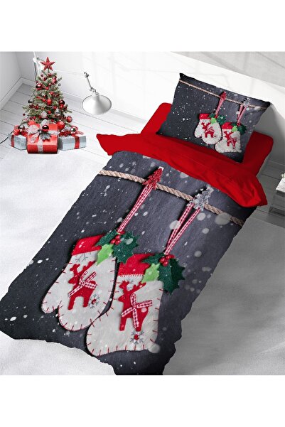 hediyechy Set cuvertură de pilota cu imprimeu Crăciun Fericit - Fără cearșafuri