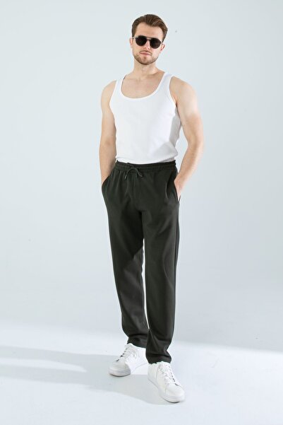 YXC Trend Maker Men's Straight Leg Regular Fit Sweatpants Khaki Men's Trousers