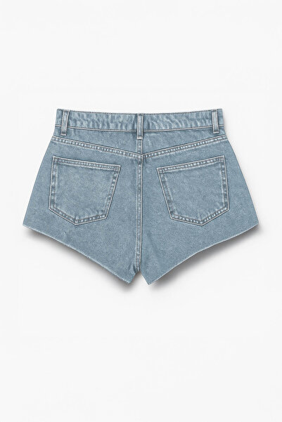 Bluewhite Women's High Waist Tassel Leg Jean Shorts