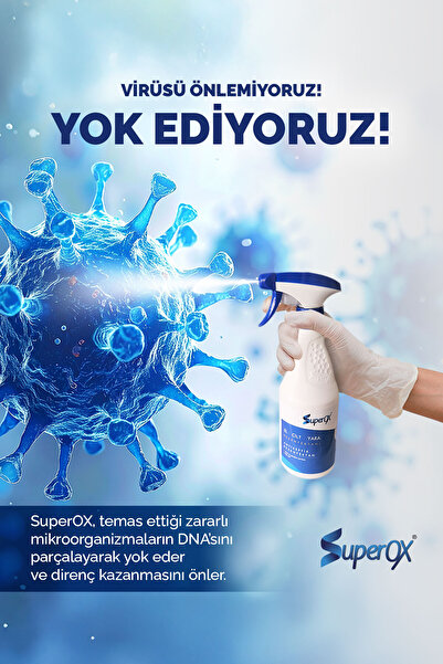 SuperOX Hipokloröz, Alkolsüz, El & Cilt & Yara Çevresi Dezenfektanı 1 l