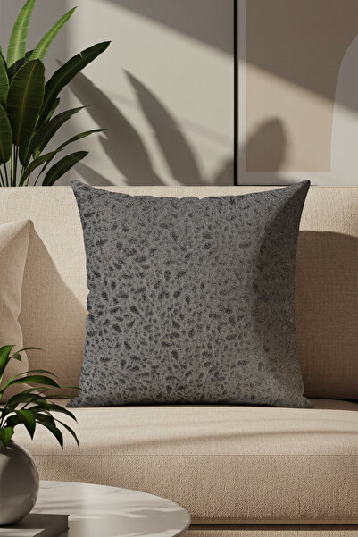 Sezyon غطاء وسادة يونا منقوش باللون الأسود الفحمي مقاس 45 × 45