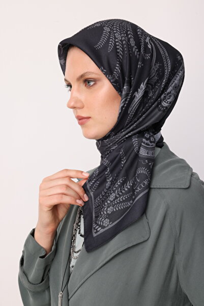 Mooncorn Black Virel Pattern Cotton Scarf