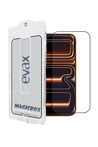 Evax (MAGICBOX TAM) iPhone 17 Pro Uyumlu Kolay Kurulum Aparatlı 6D 9h Tam Kap...
