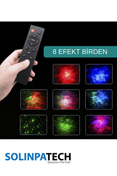 SolinpaTech Gece Lambası Yıldız Projektör Astronot Işıklı Galaksi Samanyolu Projeksiyon Kumandalı