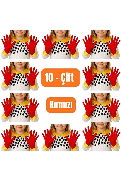 AXE SPORTSWEAR Red 10 Pairs Children & Band & Pantomime & Performance & Ceremony Gloves & 23 April & 19 May