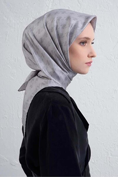 Armine Tivil Pure Silk Scarf 9412 - 87 Γκρι Μικτό σχέδιο