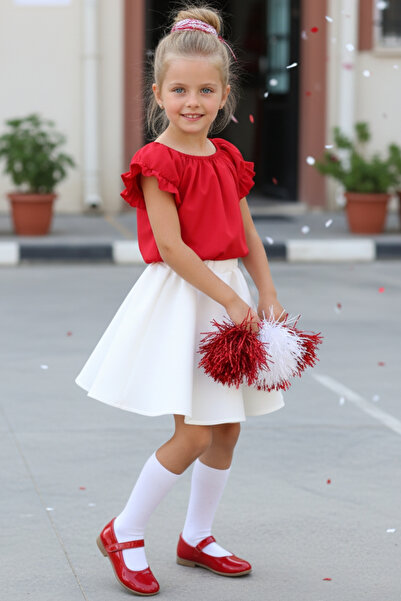 Parla Kids Girl's Rebecca Red Blouse Cream Skirt April 23 October 29 Show Team