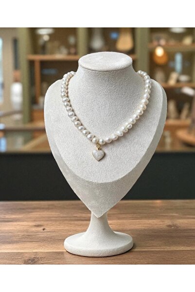 Taş-Mir Sertifikalı Gerçek Doğal Beyaz Kadın Inci Kolye Çelik Bağlantı Aparat...