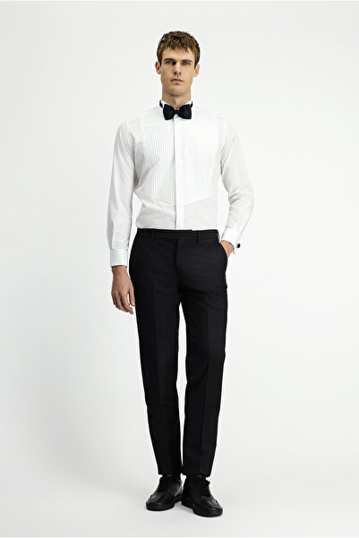 Kiğılı Ata Yaka Slim Fit вузький крій бавовняна сорочка з плісированим коміром