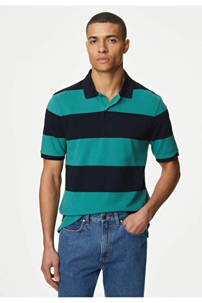 Marks & Spencer Saf Pamuklu Kısa Kollu Polo Yaka T-Shirt