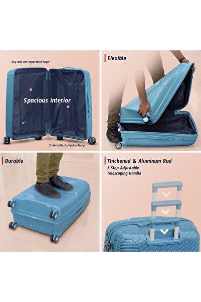 ZAAPPY Extra Large 32-Inch (36-40KG) Lightweight PP Luggage Unbreakable, Hard Shell, Security Lock