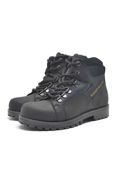 Rakerplus Шкіряні дитячі черевики з чорною блискавкою та хутром