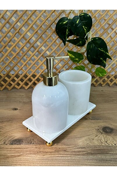 FARALYAHOME طقم حمام مكون من 3 قطع مع موزع صابون سائل وحامل فرشاة أسنان، إكسس...