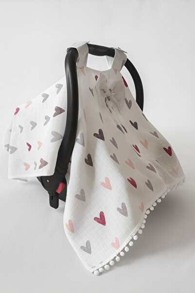 nelcollection Müslin Puset Örtüsü ve Anakucağı Minderi, 2'li Set, Önlük Hediy...