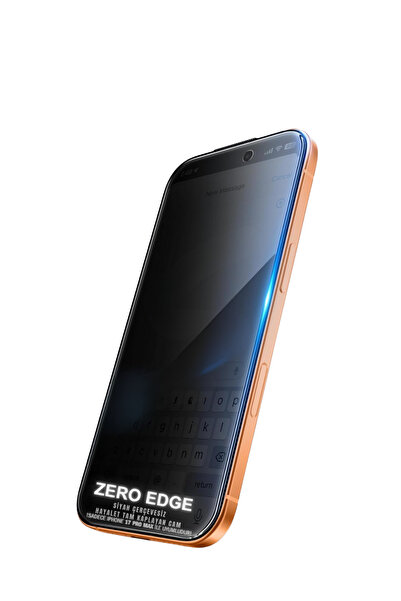 Evax (ZERO HAYALET) iPhone 17 Pro Max Uyumlu Hayalet SİYAH ÇERÇEVESİZ Tam Kap...