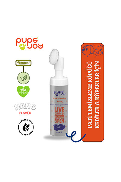 pupsjoy Evcil Hayvan Nano Gümüş Özel Başlıklı Pati Temizleme Köpüğü