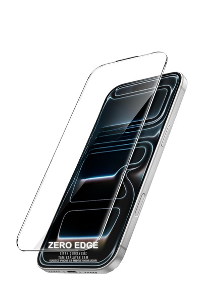 Evax (ZERO TAM) iPhone 17 Pro Uyumlu SİYAH ÇERÇEVESİZ Tam Kaplayan EKRANI KÜÇ...