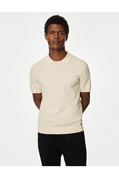 Marks & Spencer Kısa Kollu Örme Polo Yaka T-Shirt