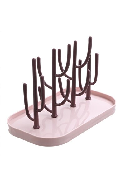 Choice رف تجفيف زجاجات الرضاعة الوردي للأطفال، حامل أكواب الرضاعة، رف تجفيف ا...