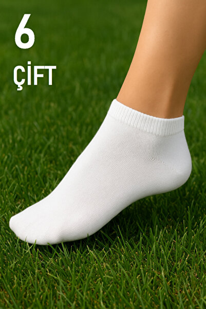 Net Tekstil 6 пар білих бавовняних зручних шкарпеток на щодень, унісекс, розмір 34-45
