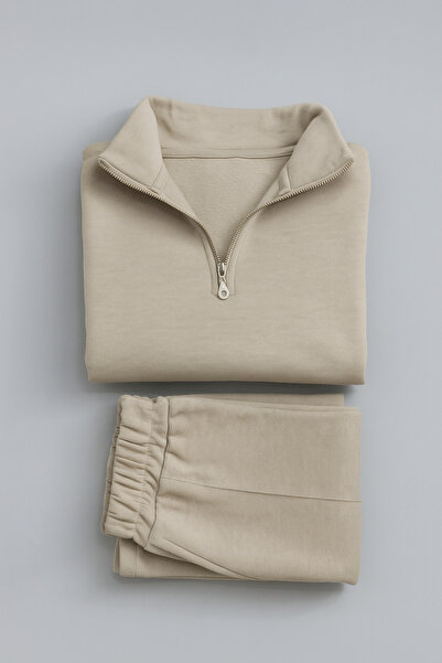 trendhazan A Quality 3-Ply Sharpened Winter Zip-Up Collar Cimali Spanish Style Women's Tracksuit Set