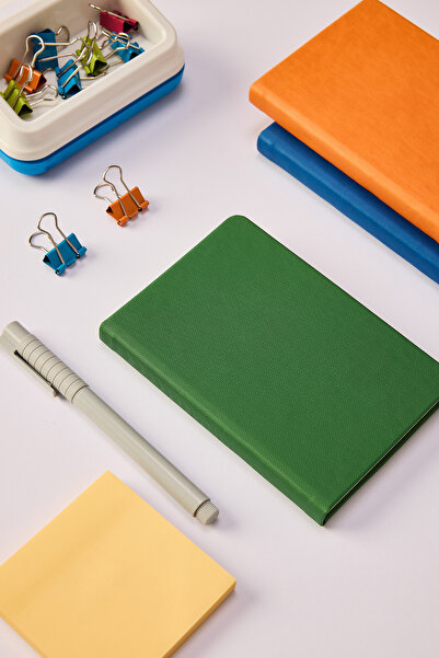 locko Kişiye Özel Hediyelik Cep Boy Lastikli Çizgili 192 Sayfa Haki Deri Not ...