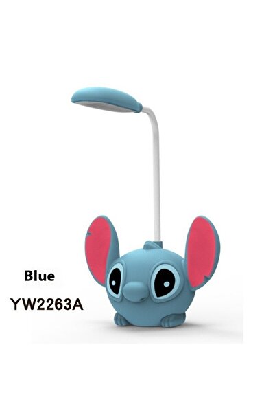 Miniso مصباح مكتبي أزرق من ديزني كاواي ستيتش ليد مع مبراة أقلام رصاص وإضاءة ق...