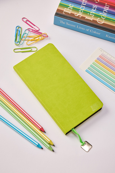 locko Kişiye Özel Hediyelik Cep Boy Lastikli Çizgili 192 Sayfa Sarı Deri Not Defteri