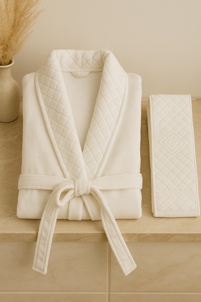 Efendioğlu Türcan Şalyaka Kadin /erkek Unisex Bornozve Baş Havlusu